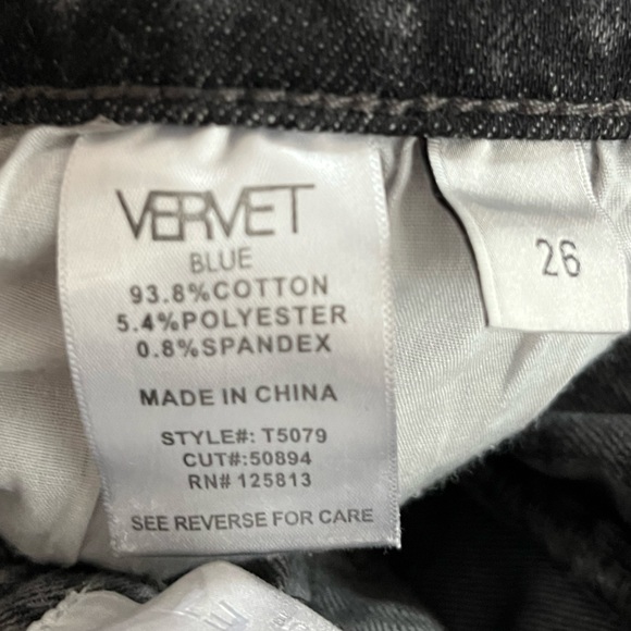 EUC - Vervet Flying Monkey Jeans Size 26/3
Washed Black/Grey Distressed Denim - Picture 10 of 10